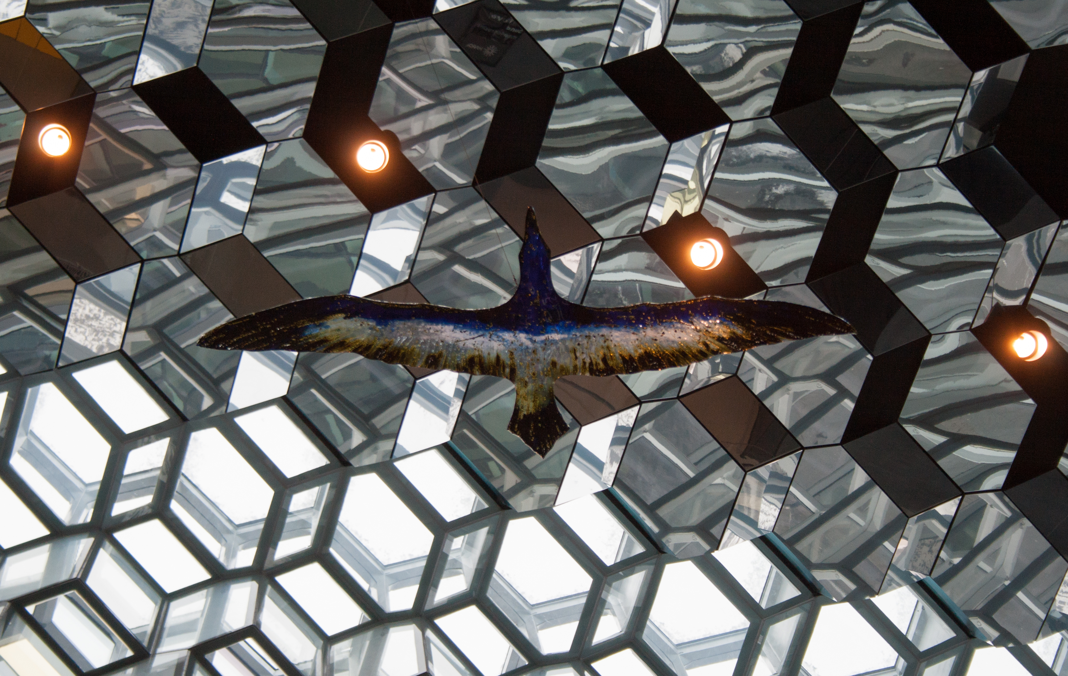 Harpa's interior has photo opportunities coming out the Yin Yang