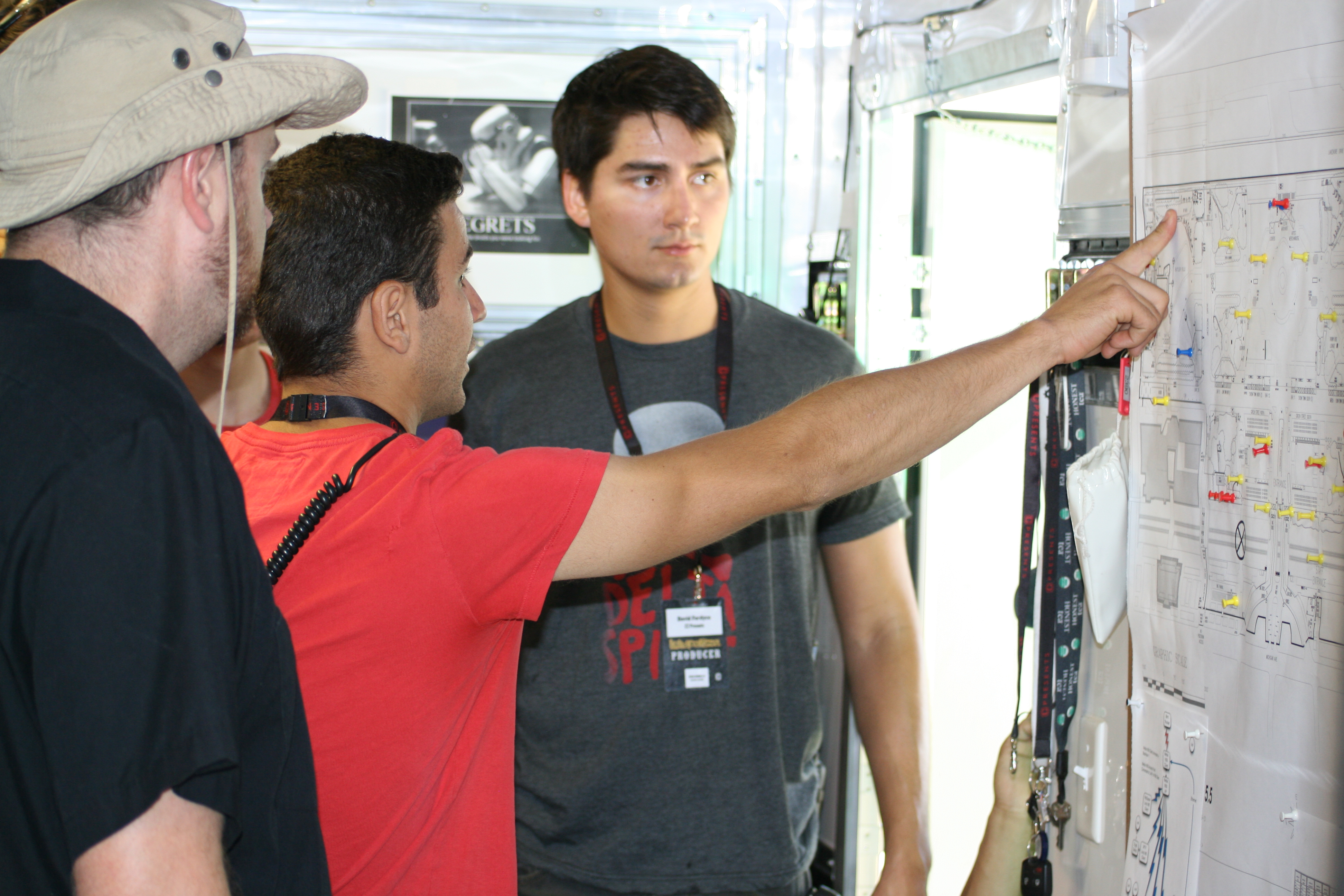 The Lollapalooza Map: Al Cook (Left), Paulo Joaquim (Centre), and David Fordyce from C3 Presents.
