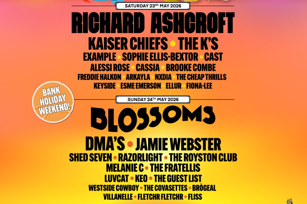 Richard Ashcroft and Blossoms headline Neighbourhood Weekender with Kaiser Chiefs, The K's, DMA's and Jamie Webster also playing.